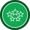 Review icon in a green circle background