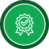 Guarantee icon in a green circle background