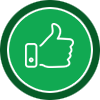 Like icon in a green circle background